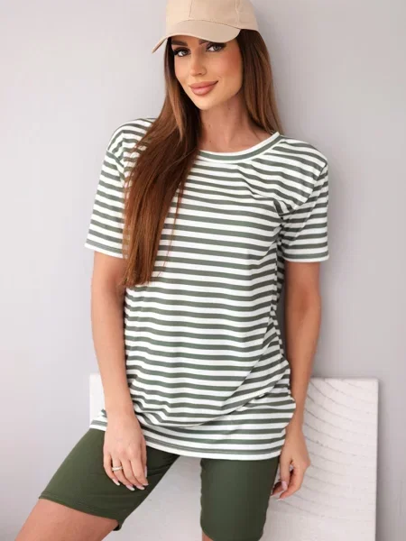 Pantaloni scurți Kesi Włoski cu dungi alb