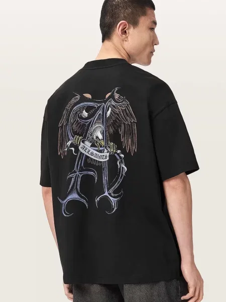 AllSaints tricou oversized pentru bărbați din RAPTOUR negru
