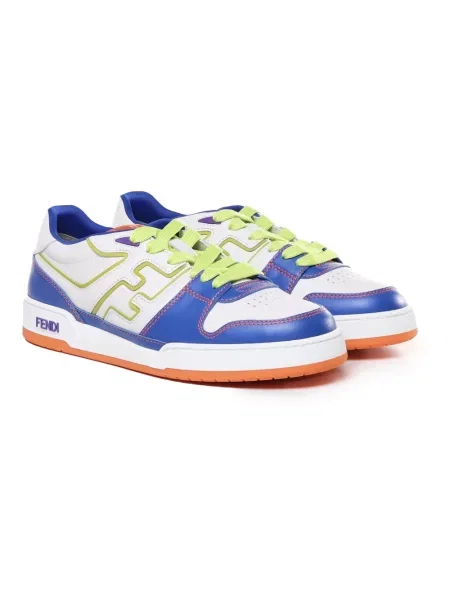 Sneakersy Fendi sznurowane skórzane z logo