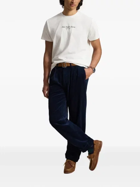 Поло тениска Polo Ralph Lauren с автограф синьо