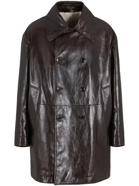 Palton Giorgio Armani din piele maro