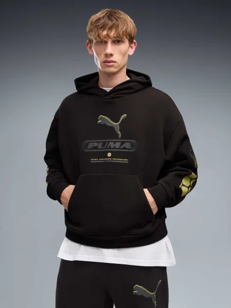 Худи Puma в уличном стиле черное