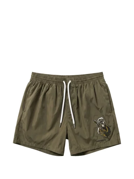 Slip de baie Dsquared2 cu broderie verde