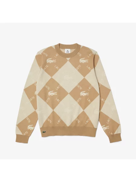 Lacoste Żakardowy Sweter Z Monogramem