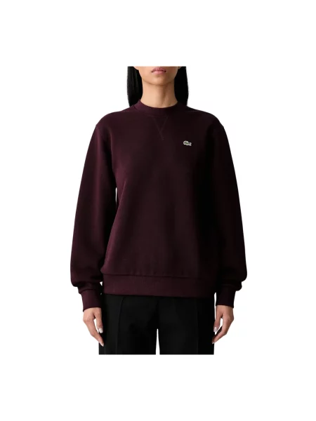 Lacoste bluza z bawełną brązowa