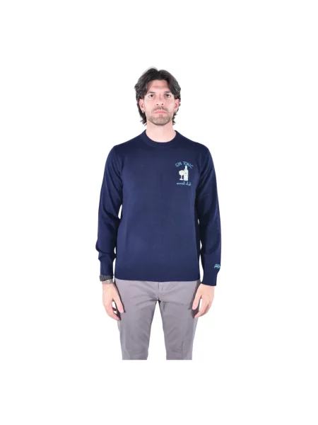 Lekki sweter Mc2 Saint Barth wełniany niebieski