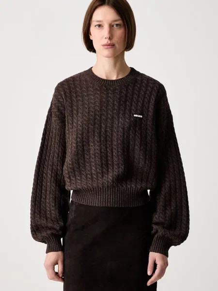 Rotate CABLE CREWNECK pulover din lână pentru femei