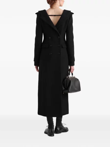 Двуредно палто Dolce & Gabbana черно