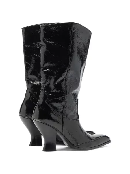Botine Diesel din piele de lac negru