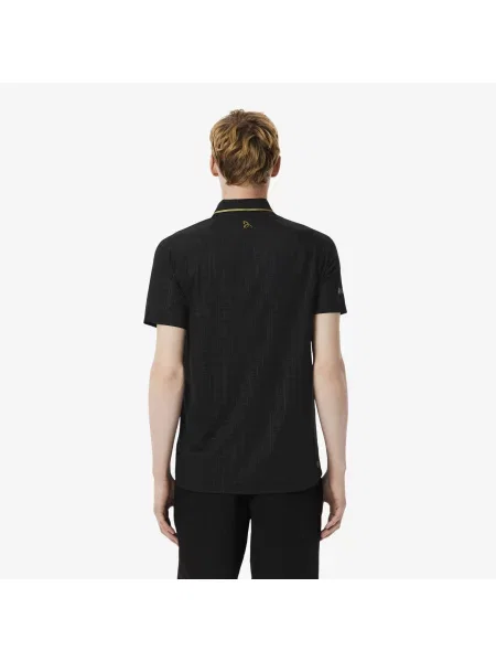 Lacoste Koszulka Polo Tennis X Novak Djokovic Ze Wzorem Slim Fit czarna