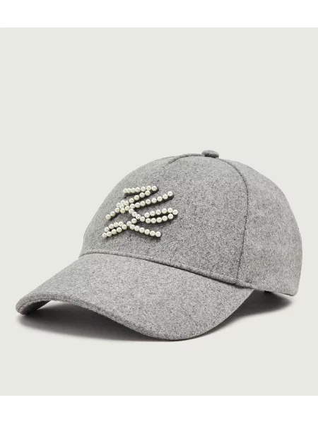Karl Lagerfeld De lână șapcă baseball K/Autograph gri