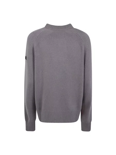Sweter Rrd wełniany szary