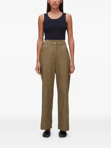 Pantaloni 3.1 Phillip Lim cu tepi verde