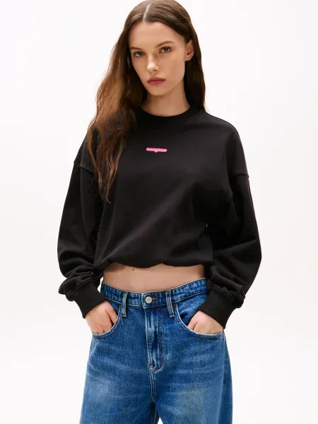 Palton Tommy Jeans negru