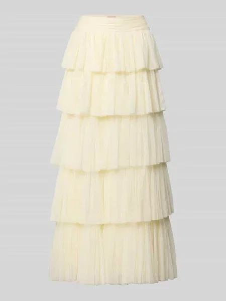 Długa spódnica z tiulu w Efekt stopniowania Lace & Beads biała