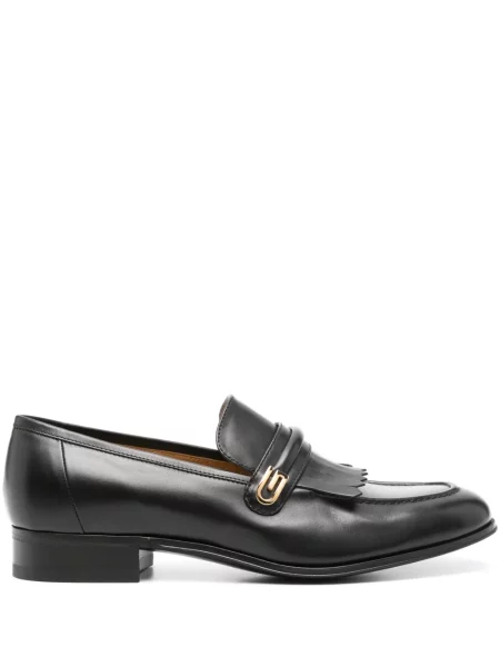 Pantofi loafer Gucci cu franjuri din piele negru
