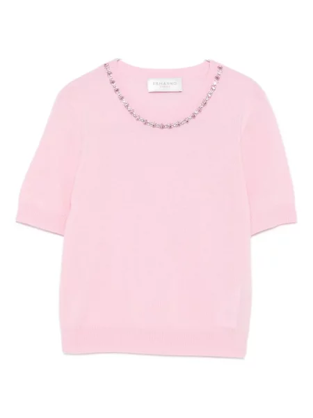 Top Ermanno Firenze z kryształkami różowy