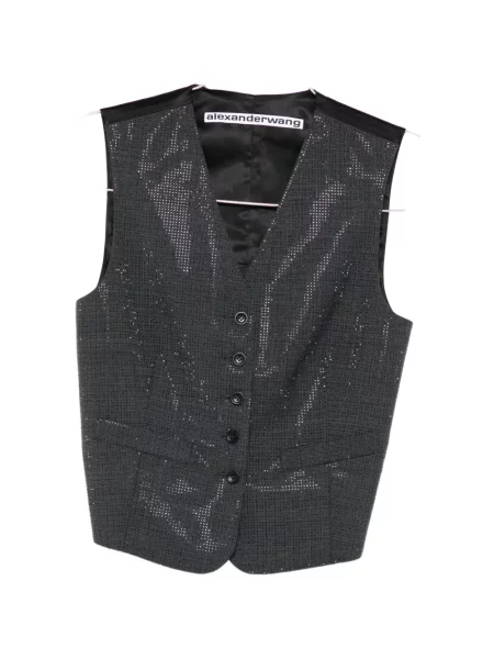 Top Alexander Wang z dekoltem w serek szary