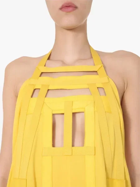 Rochie mini Rick Owens fără mâneci de costum galben