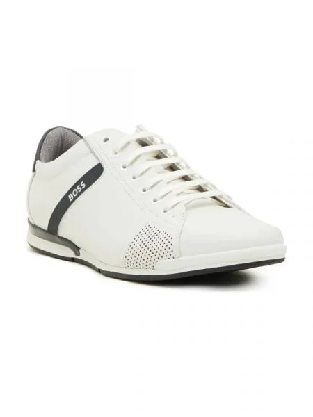 BOSS BLACK Bőr sneakers tornacipő fehér