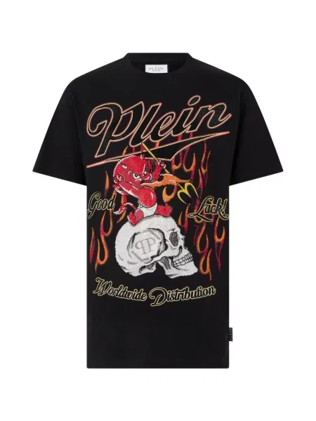 Tricou Philipp Plein cu imagine negru