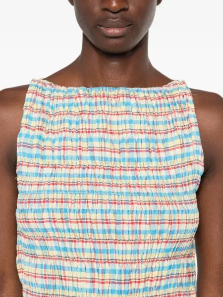Rochie mini Faithfull în carouri albastru