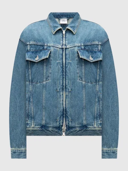 Джинсова куртка з ефектом потертості Vetements синя