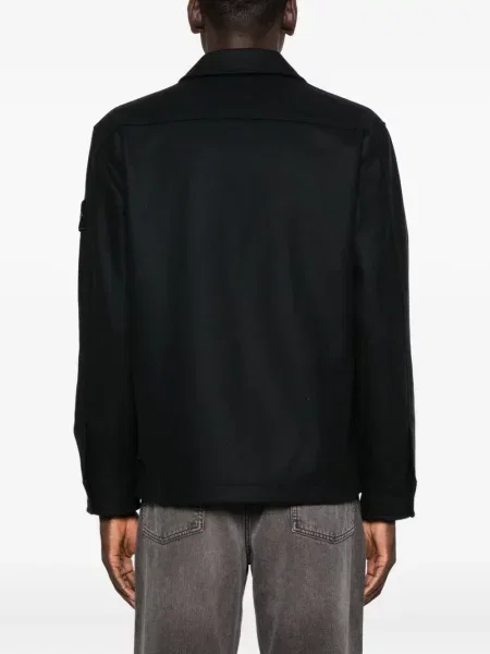 Cămașă Stone Island de lână cu strasuri albastru