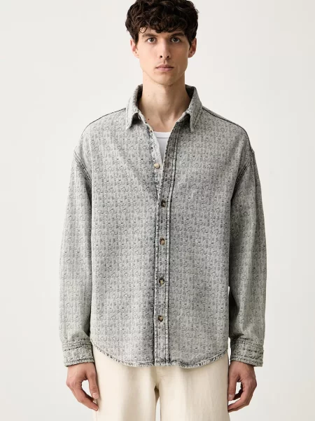 Emporio Armani cămașă pentru bărbați din denim albastru