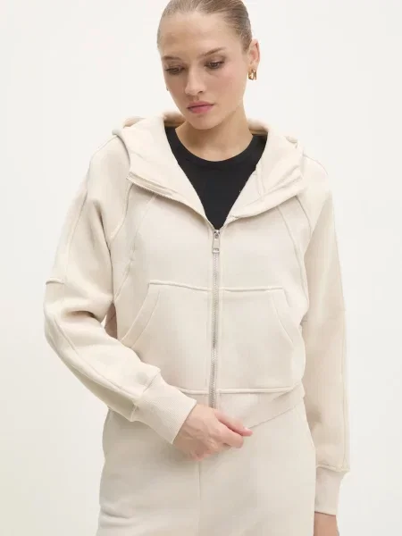 Суичър с качулка Answear Lab с качулка бежово