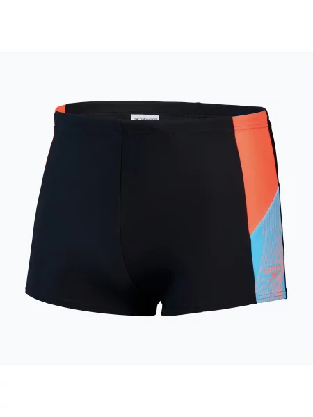 Мъжки боксерки за плуване Speedo Dive Aquashort black/siren red/piton blue черно
