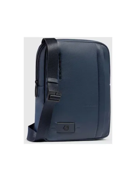 Torba crossbody Piquadro skórzana niebieska
