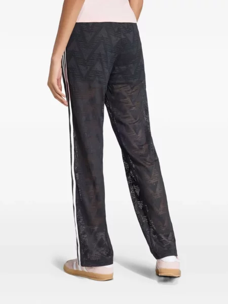 Pantaloni Adidas cu dungi alergare tricotate maro