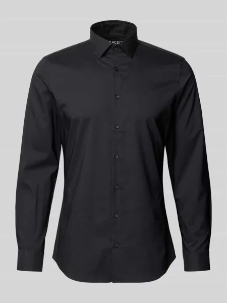 Koszula biznesowa o kroju Super Slim Fit z kołnierzykiem typu kent Jake*s czarna