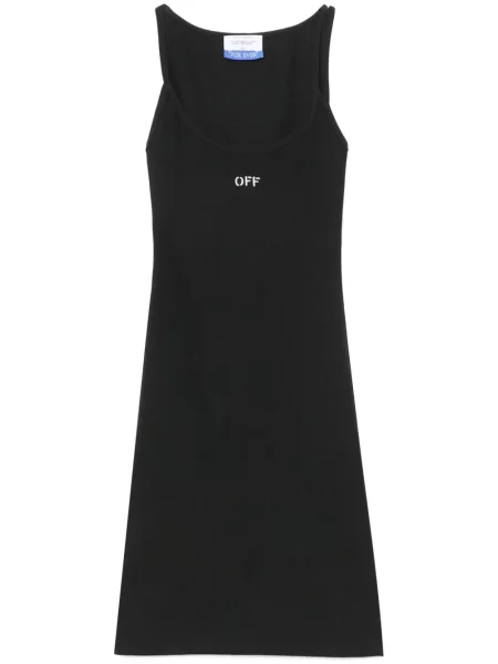 Rochie Off-white cu broderie cu nervuri alb