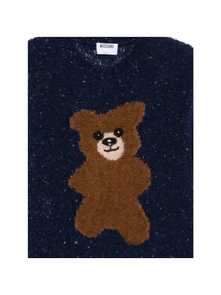 Sweter Moschino wełniany niebieski
