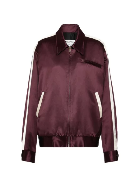 Geacă bomber Maison Margiela din satin cu dungi violet