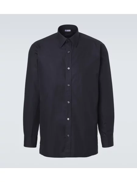 Cămașă Charvet din poplin negru