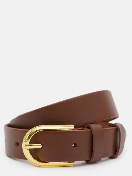 Кожаный ремень Borsa Leather с ремешками коричневый