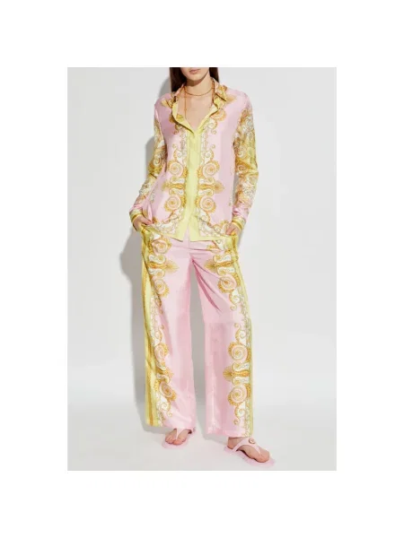 Jedwabna wielobarwność koszula Versace