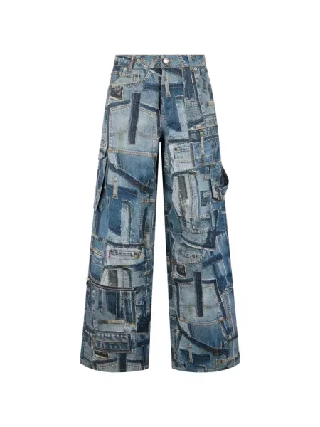Pantaloni cargo Roberto Cavalli albastru