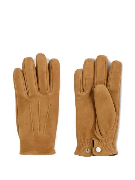 Rukavice Sandro od brušene kože smeđa