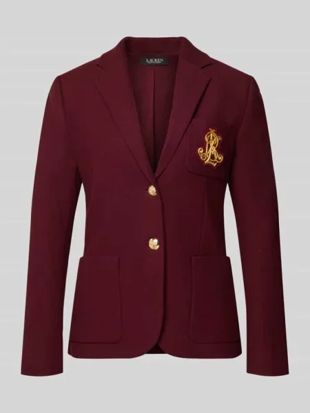 Marynarka z kołnierzem z klapami Lauren Ralph Lauren bordowa