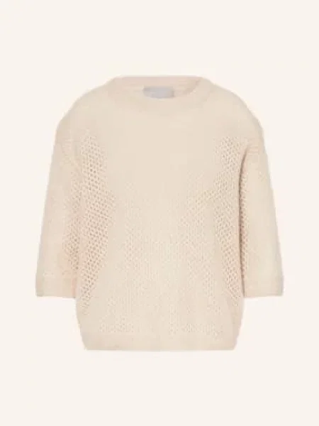 Hemisphere Sweter Z Kaszmiru Z Rękawami beige beżowy