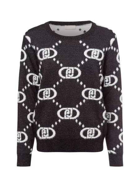 Liu Jo Collection Sweter z dzianiny Kobiety czarny|biały wzorzysty S biały
