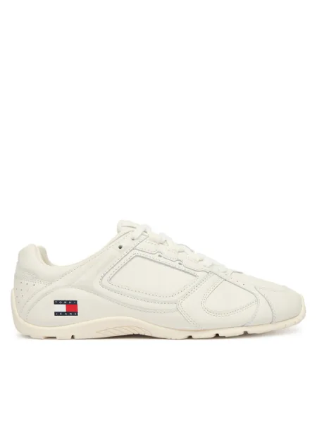 Sneakerși Tommy Jeans din piele alb