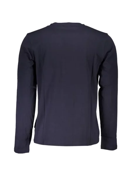Lung tricou Napapijri cu autograf albastru