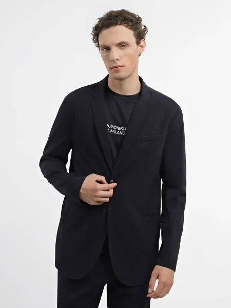 Emporio Armani Блейзер Темно-синій Ацетат синій