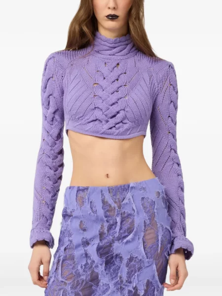 Decupat pulover Roberto Cavalli violet