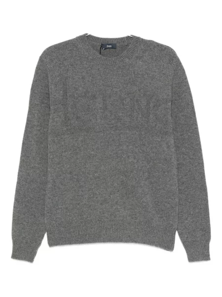 Pulover Herno cu decolteu rotund gri